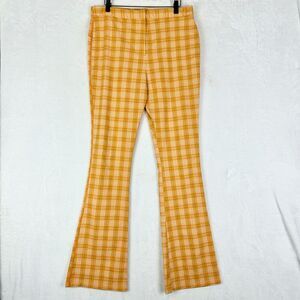 Collusion Plaid Flare Pants Size 10 Orange Academia Preppy Punk Rave Festival